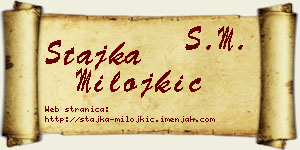 Stajka Milojkić vizit kartica